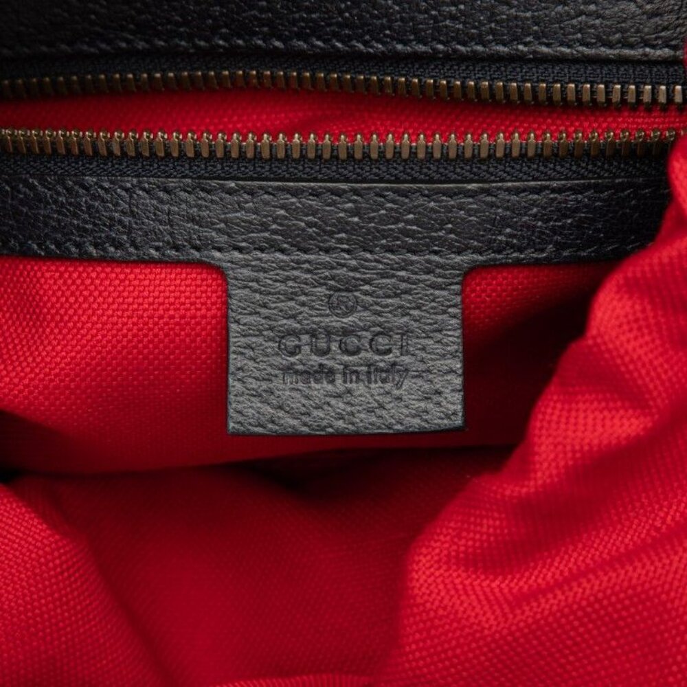Gucci GG Wool Backpack Navy Red Wool Leather - Picture 5 of 7